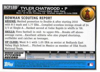 2010 Bowman Chrome - Prospects #BCP188 Tyler Chatwood Back