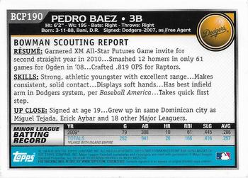 2010 Bowman Chrome - Prospects #BCP190 Pedro Baez Back