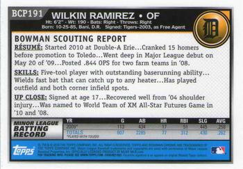 2010 Bowman Chrome - Prospects #BCP191 Wilkin Ramirez Back