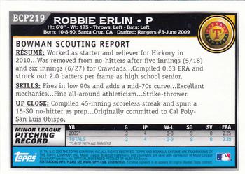 2010 Bowman Chrome - Prospects #BCP219 Robbie Erlin Back