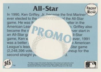 1991 Front Row Ken Griffey Jr. - Promos #1 Ken Griffey Jr. Back