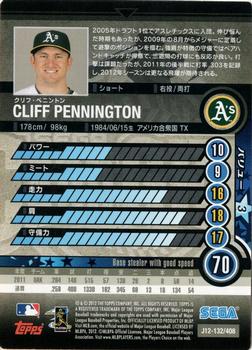 2012 Sega Card-Gen #132 Cliff Pennington Back