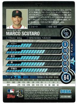2012 Sega Card-Gen #251 Marco Scutaro Back