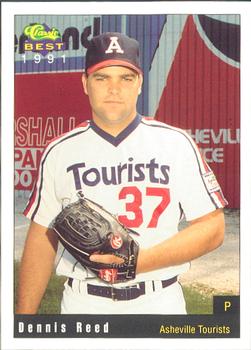 1991 Classic Best Asheville Tourists #10 Dennis Reed Front
