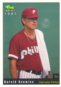 1991 Classic Best Clearwater Phillies #10 Darold Knowles Front