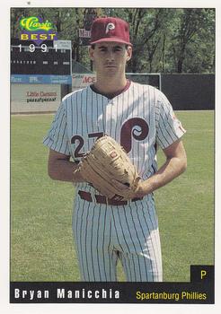 1991 Classic Best Spartanburg Phillies #8 Bryan Manicchia Front