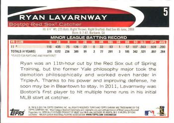2012 Topps Chrome #5 Ryan Lavarnway Back