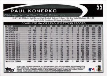 2012 Topps Chrome #55 Paul Konerko Back