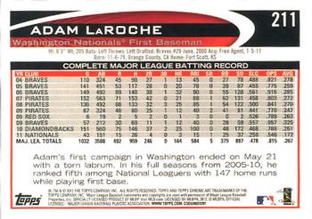 2012 Topps Chrome #211 Adam LaRoche Back