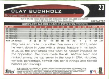 2012 Topps Chrome - Refractors #23 Clay Buchholz Back