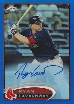 2012 Topps Chrome - Rookie Autographs Blue Refractors #5 Ryan Lavarnway Front