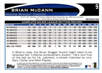 2012 Topps Chrome - X-Fractors #9 Brian McCann Back
