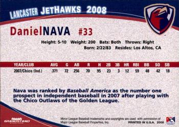 2008 Grandstand Lancaster JetHawks #20 Daniel Nava Back