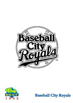1992 Classic Best Baseball City Royals #28 Baseball City Royals Logo Front