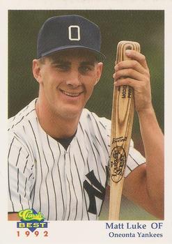 1992 Classic Best Oneonta Yankees #1 Matt Luke Front
