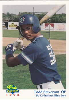1992 Classic Best St. Catharines Blue Jays #1 Todd Steverson Front