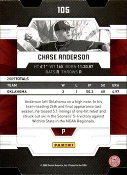 2009 Donruss Elite Extra Edition - Aspirations Signatures Die Cut #105 Chase Anderson Back