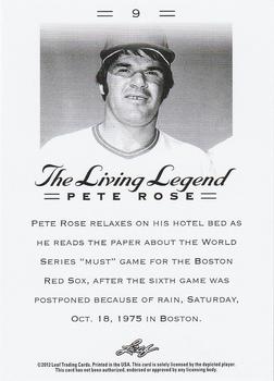 2012 Leaf Pete Rose The Living Legend #9 Pete Rose Back