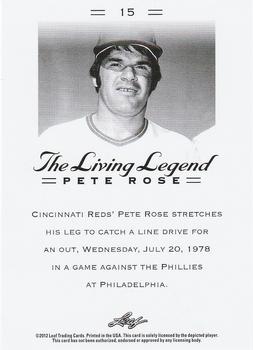 2012 Leaf Pete Rose The Living Legend #15 Pete Rose Back