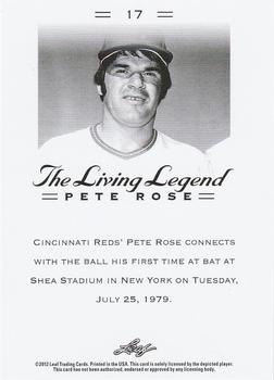 2012 Leaf Pete Rose The Living Legend #17 Pete Rose Back