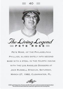 2012 Leaf Pete Rose The Living Legend #40 Pete Rose Back