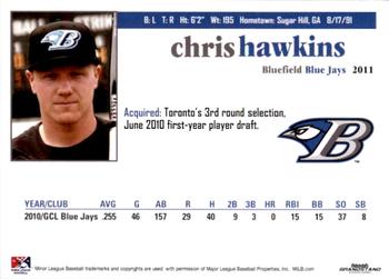 2011 Grandstand Bluefield Blue Jays #11 Chris Hawkins Back