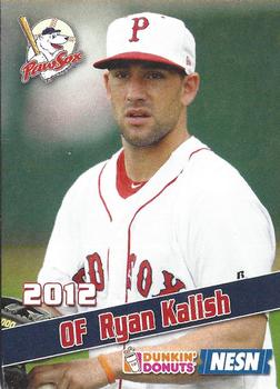 2012 Dunkin' Donuts Pawtucket Red Sox #16 Ryan Kalish Front