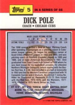 1990 Topps TV Chicago Cubs #5 Dick Pole Back