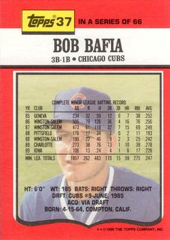 1990 Topps TV Chicago Cubs #37 Bob Bafia Back