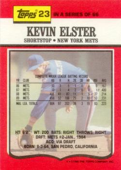 1990 Topps TV New York Mets #23 Kevin Elster Back