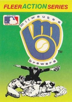 1990 Fleer - Action Series Team Stickers #NNO Milwaukee Brewers Front