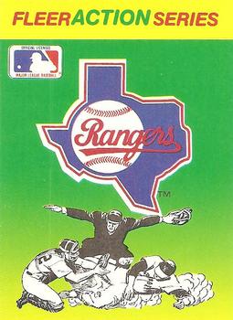 1990 Fleer - Action Series Team Stickers #NNO Texas Rangers Front