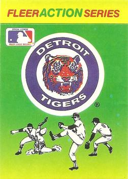 1990 Fleer - Action Series Team Stickers #NNO Detroit Tigers Front