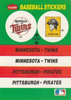 1988 Fleer - Team Stickers #NNO Minnesota Twins / Pittsburgh Pirates Front