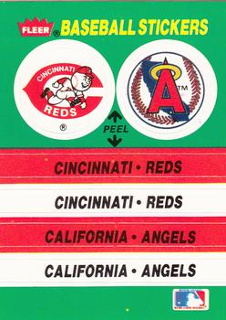1988 Fleer - Team Stickers #NNO Cincinnati Reds / California Angels Front