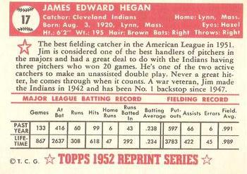 1983 Topps 1952 Reprint Series #17 Jim Hegan Back