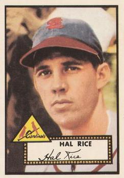 1983 Topps 1952 Reprint Series #398 Hal Rice Front
