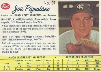 1962 Post Cereal Canadian #97 Joe Pignatano Front