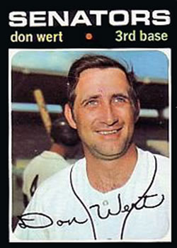 1971 Topps #307 Don Wert Front