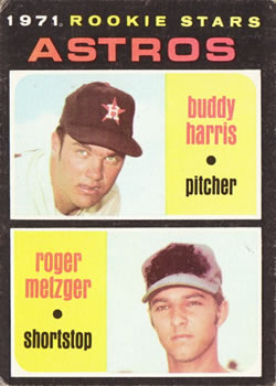 1971 Topps #404 Astros 1971 Rookie Stars (Buddy Harris / Roger Metzger) Front