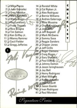 1996 Leaf Signature Series #100 Checklist: 1-100 Front
