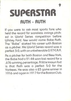 1980 TCMA Superstars #9 Babe Ruth Back