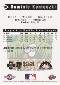 1994 Classic Best Fort Myers Miracle #10 Dominic Konieczki Back