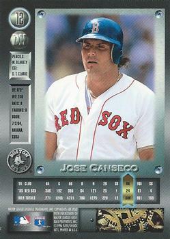 1996 Metal Universe #12 Jose Canseco Back