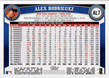 2011 Topps American League All-Stars #AL7 Alex Rodriguez Back