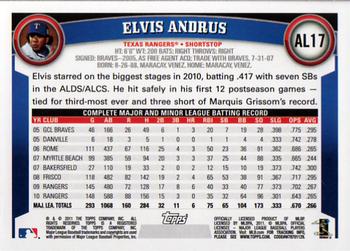 2011 Topps American League All-Stars #AL17 Elvis Andrus Back