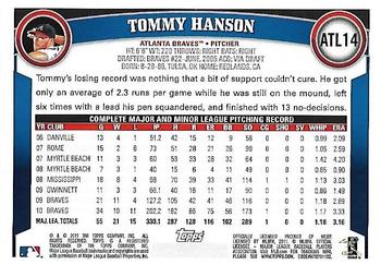 2011 Topps Atlanta Braves #ATL14 Tommy Hanson Back