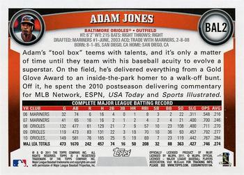 2011 Topps Baltimore Orioles #BAL2 Adam Jones Back