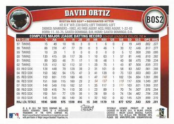 2011 Topps Boston Red Sox #BOS2 David Ortiz Back