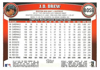 2011 Topps Boston Red Sox #BOS6 J.D. Drew Back